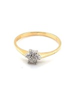 Vintage & Occasion Occasion bicolor gouden rozet ring 0.12ct diamant