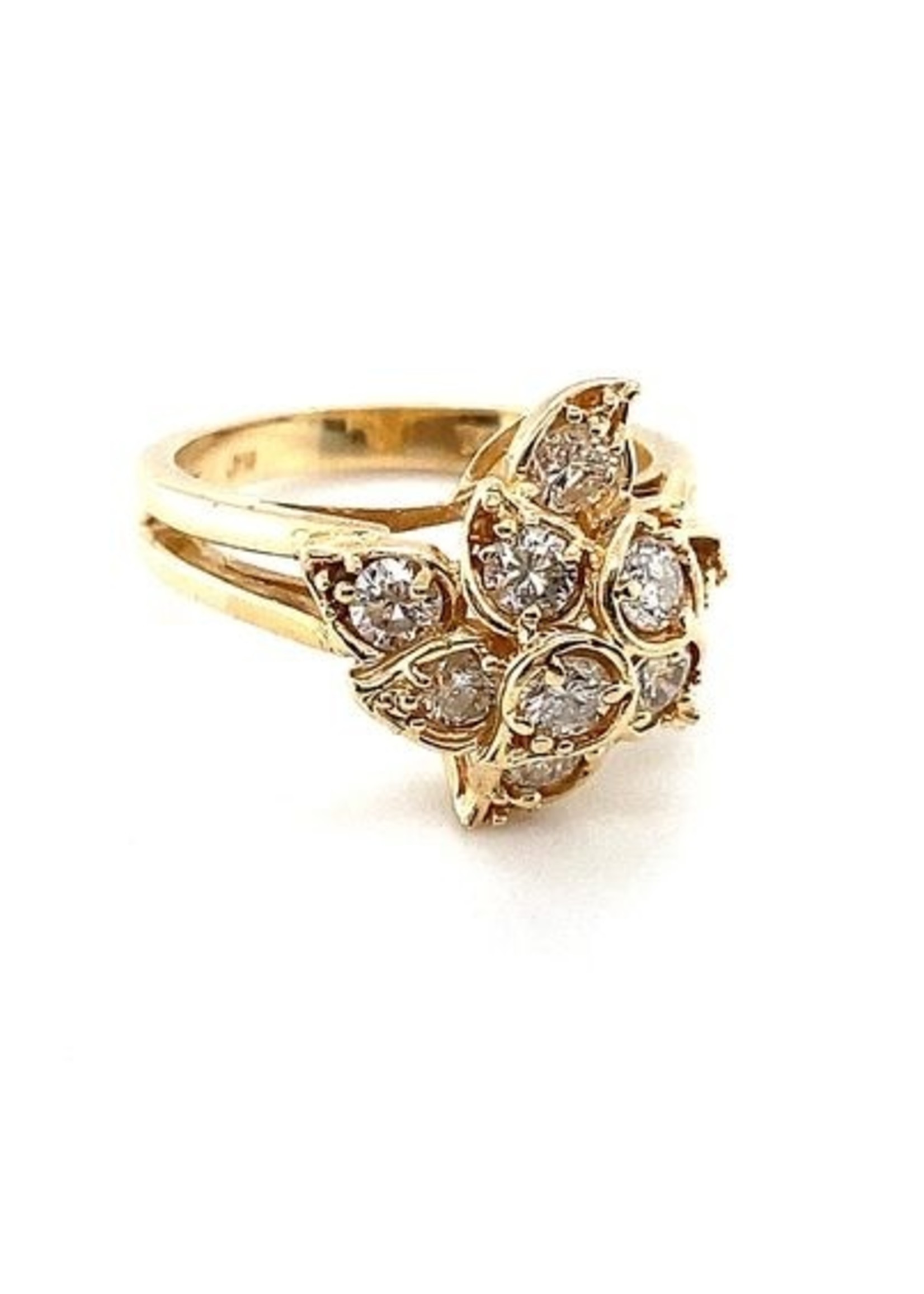 Vintage & Occasion Occasion geelgouden fantasiering met diamant 0.90ct