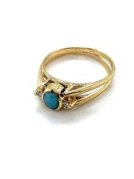 Vintage & Occasion Occasion 2-delige keerbare gouden ring met opaal, onyx en diamant