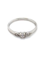 Vintage & Occasion Occasion witgouden fijne ring met diamant 0.07ct