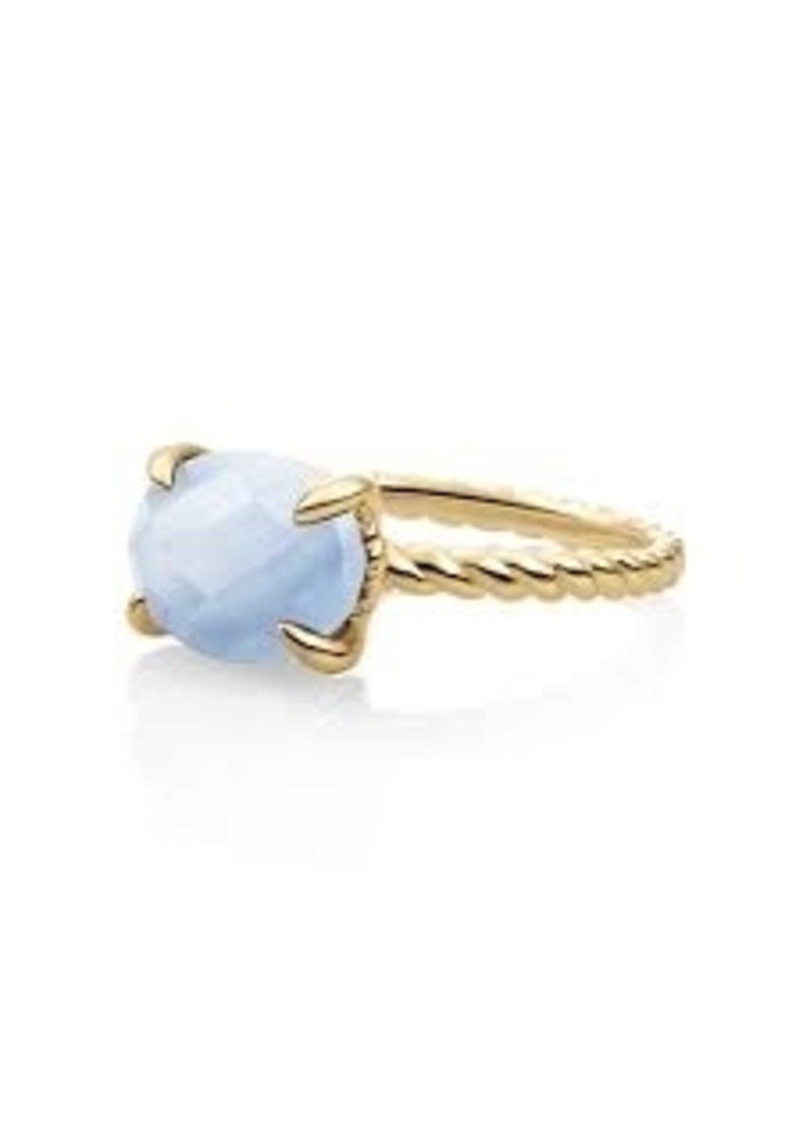 Sparkling Jewels Sparkling Jewels - Twist Ring Blue Lace Agate - 9 carat gold