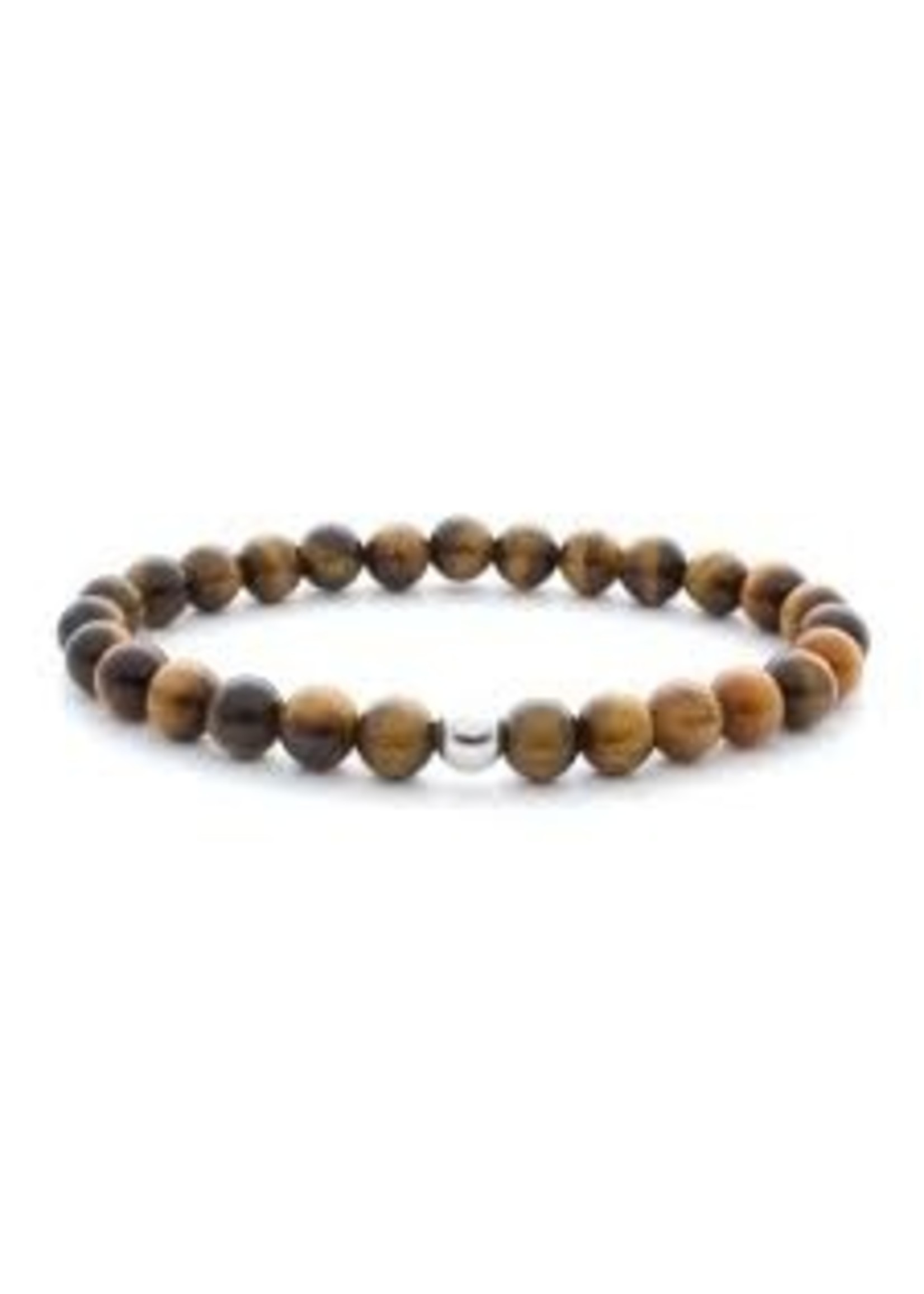 Sparkling Jewels Sparkling Jewels Armband Saturn SBG-GEM09-ADD-6MM Tiger Eye 6 mm Large