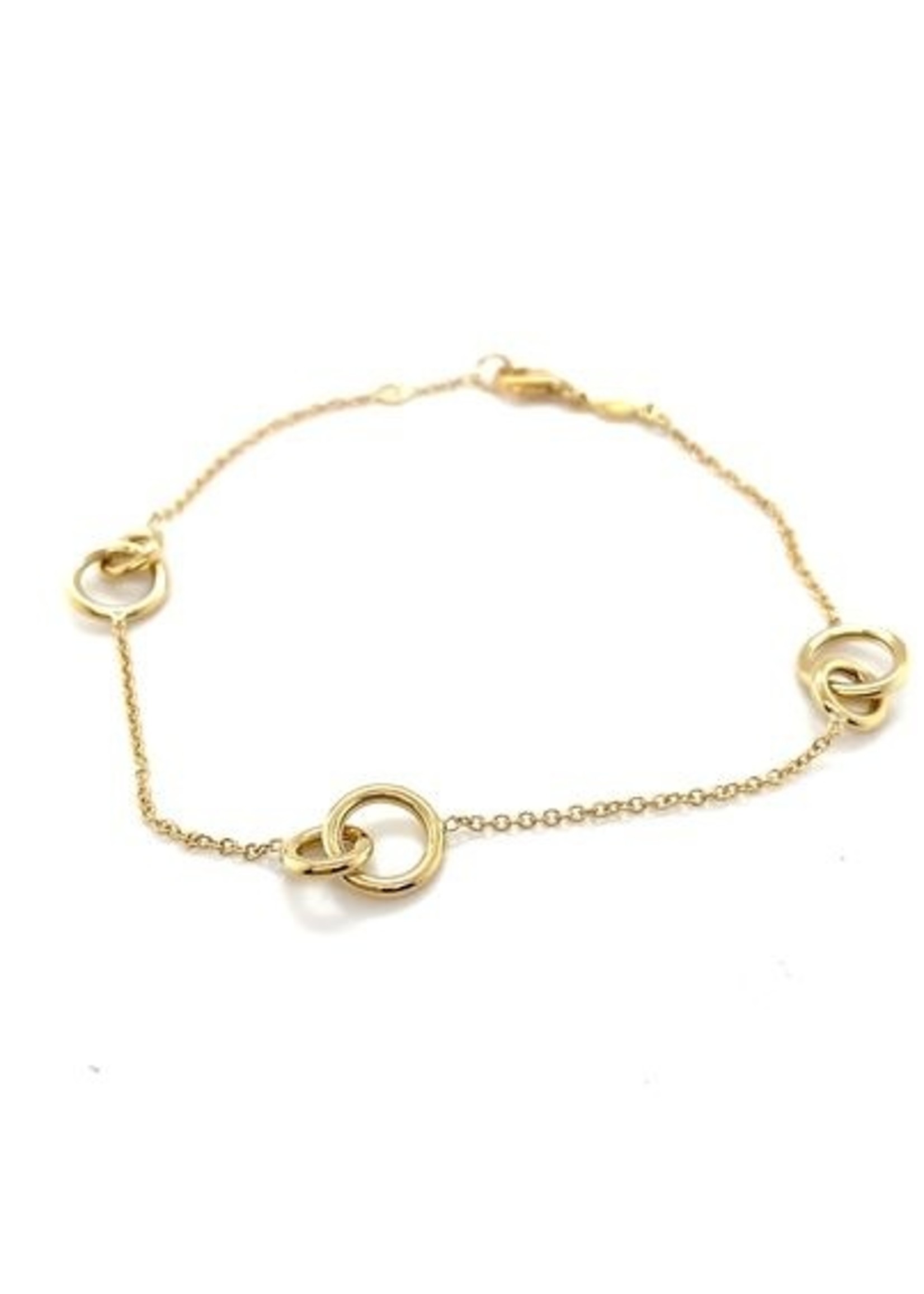 Cataleya jewels Geelgouden armband met open cirkels