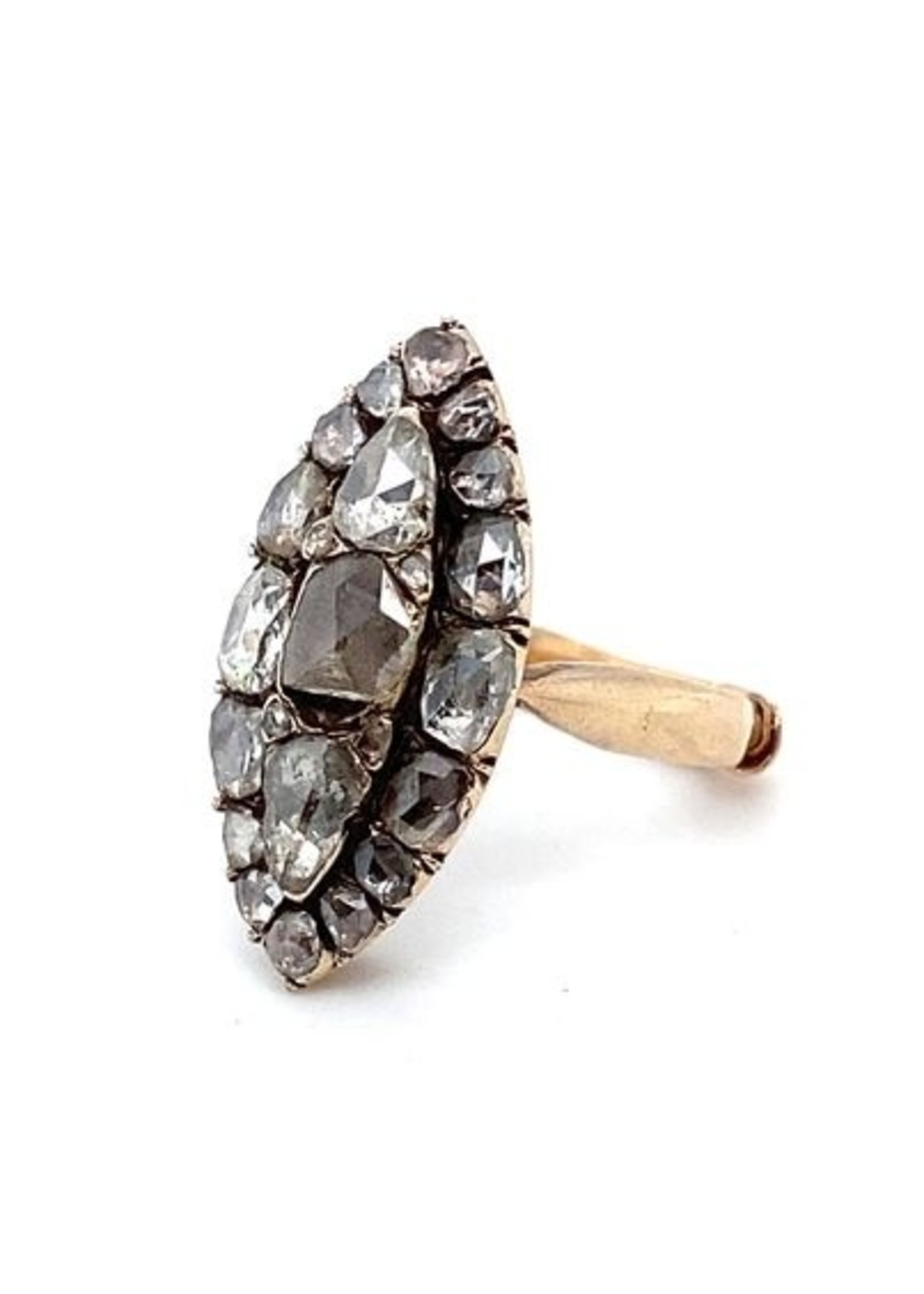 Vintage & Occasion Occasion gouden ring met roos diamanten