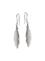 Cataleya jewels Oorhangers Franse Haak Veer Zilver Gerhodineerd