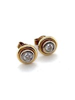 Vintage & Occasion Occasion gouden solitair oorknoppen met diamant 0.20ct