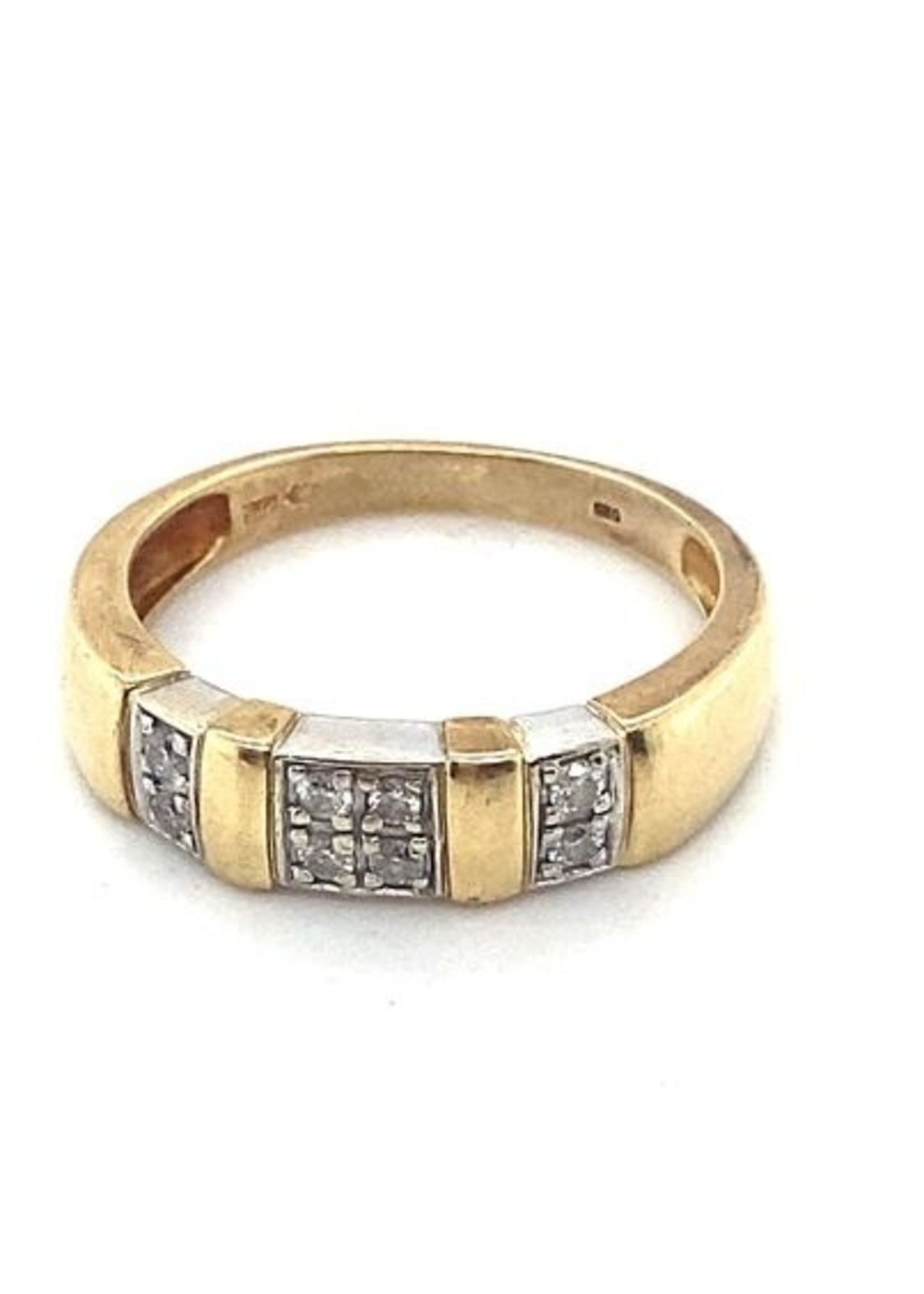 Vintage & Occasion Occasion 14k bicolor gouden ring bezet met diamant 0.24ct
