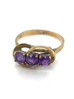 Vintage & Occasion Occasion 9k ring met 3 paarse amethisten