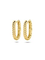 Cataleya jewels Zilver goldplated klapoorringen ovaal twist