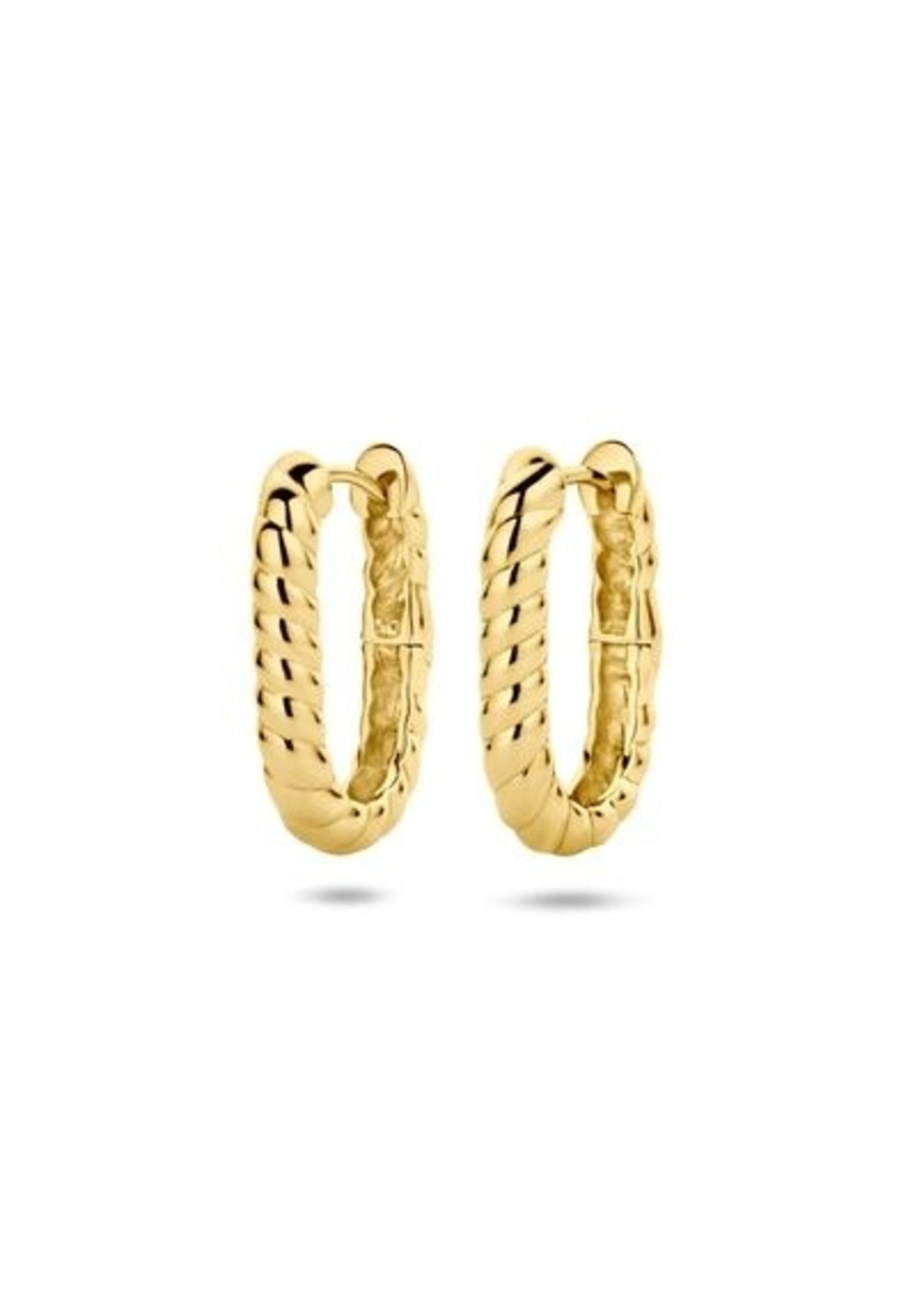 Cataleya jewels Zilver goldplated klapoorringen ovaal twist