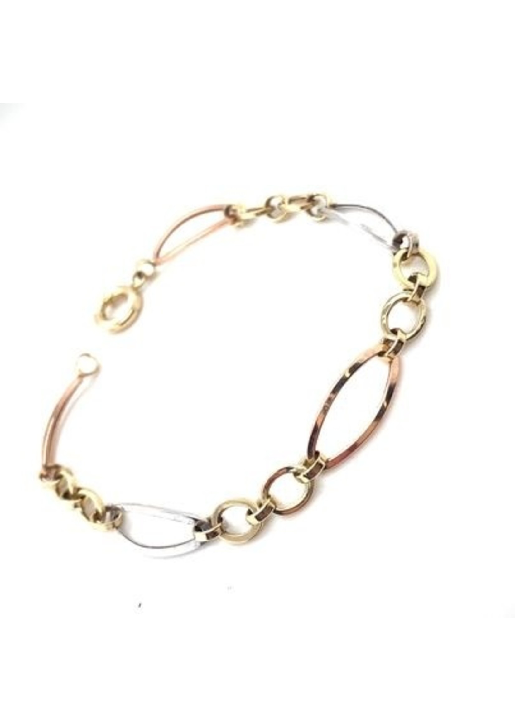 Cataleya jewels 14K tricolor gouden schakelarmband