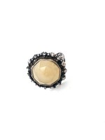 Vintage & Occasion Occasion zilveren ring melk agaat