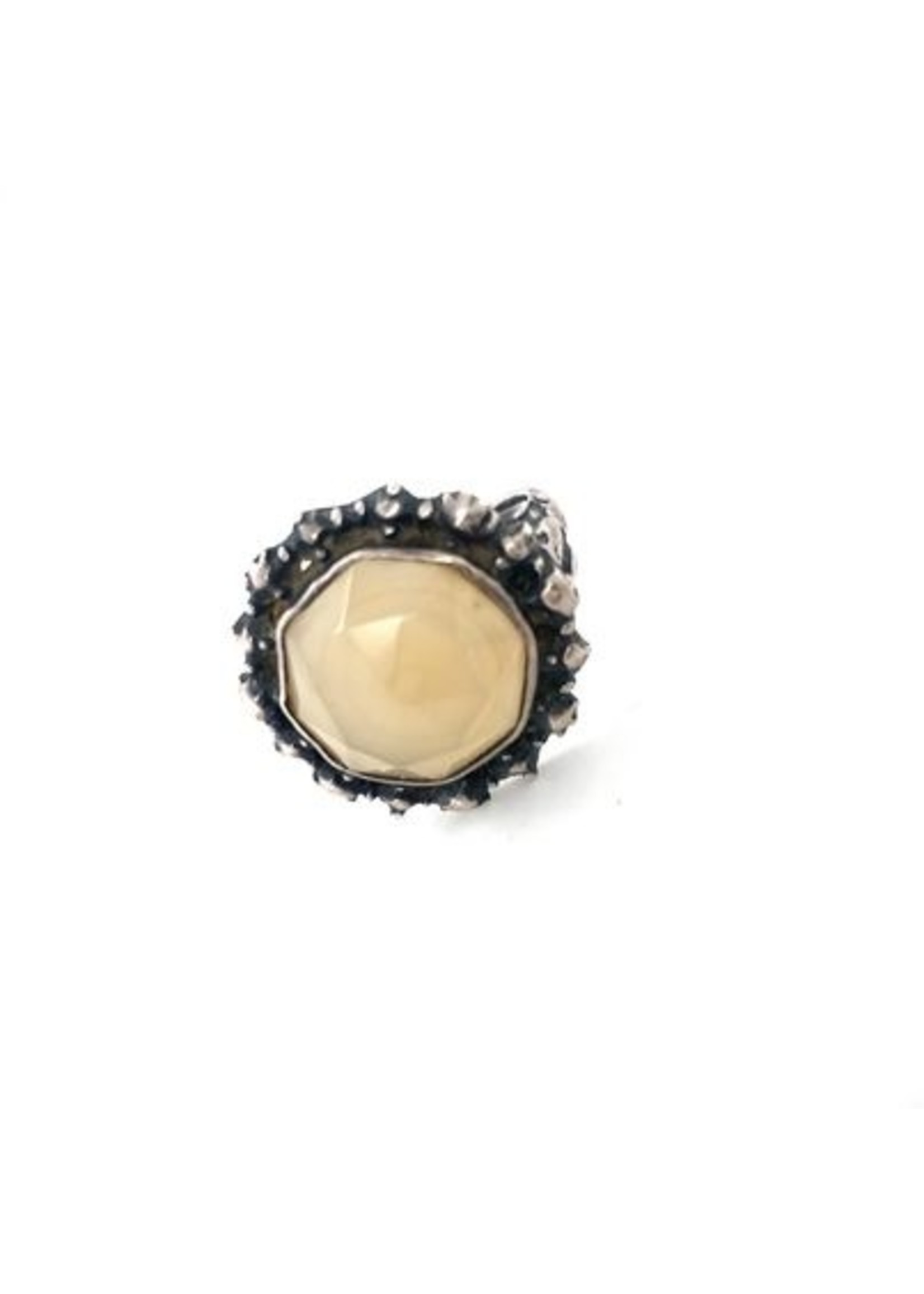 Vintage & Occasion Occasion zilveren ring melk agaat