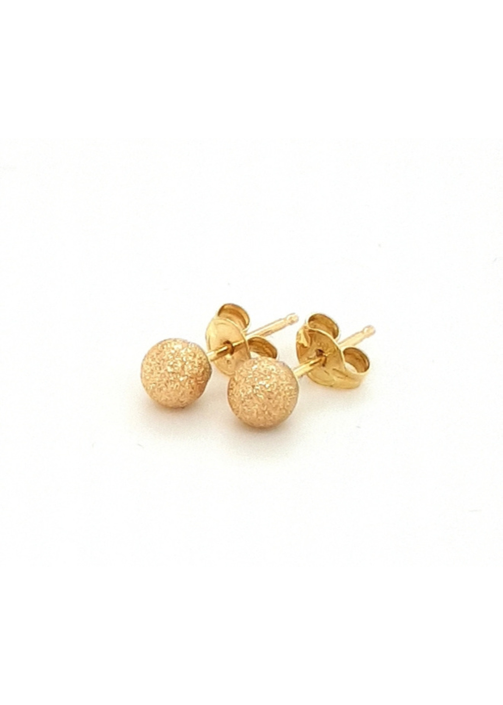 Vintage & Occasion Occasion gouden gediamanteerde bolletjes oorknoppen 4mm