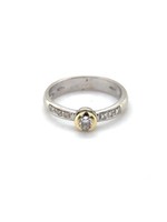 Vintage & Occasion Occasion bicolor gouden ring met 0.25ct diamant