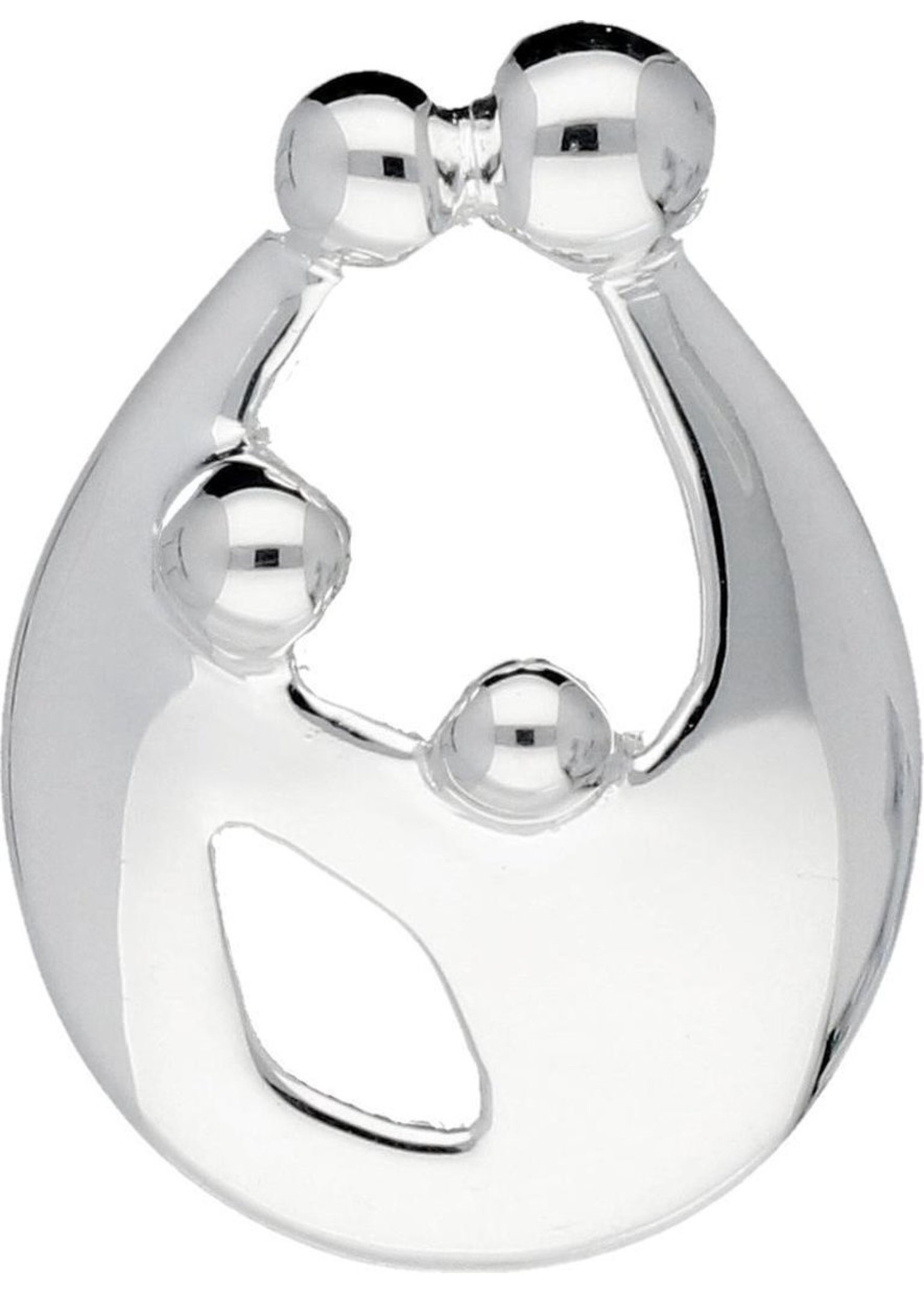 Cataleya jewels Silver Lining hanger - familie - zilver - 2 kinderen - druppelvorm - glanzend - 15 x 11 mm