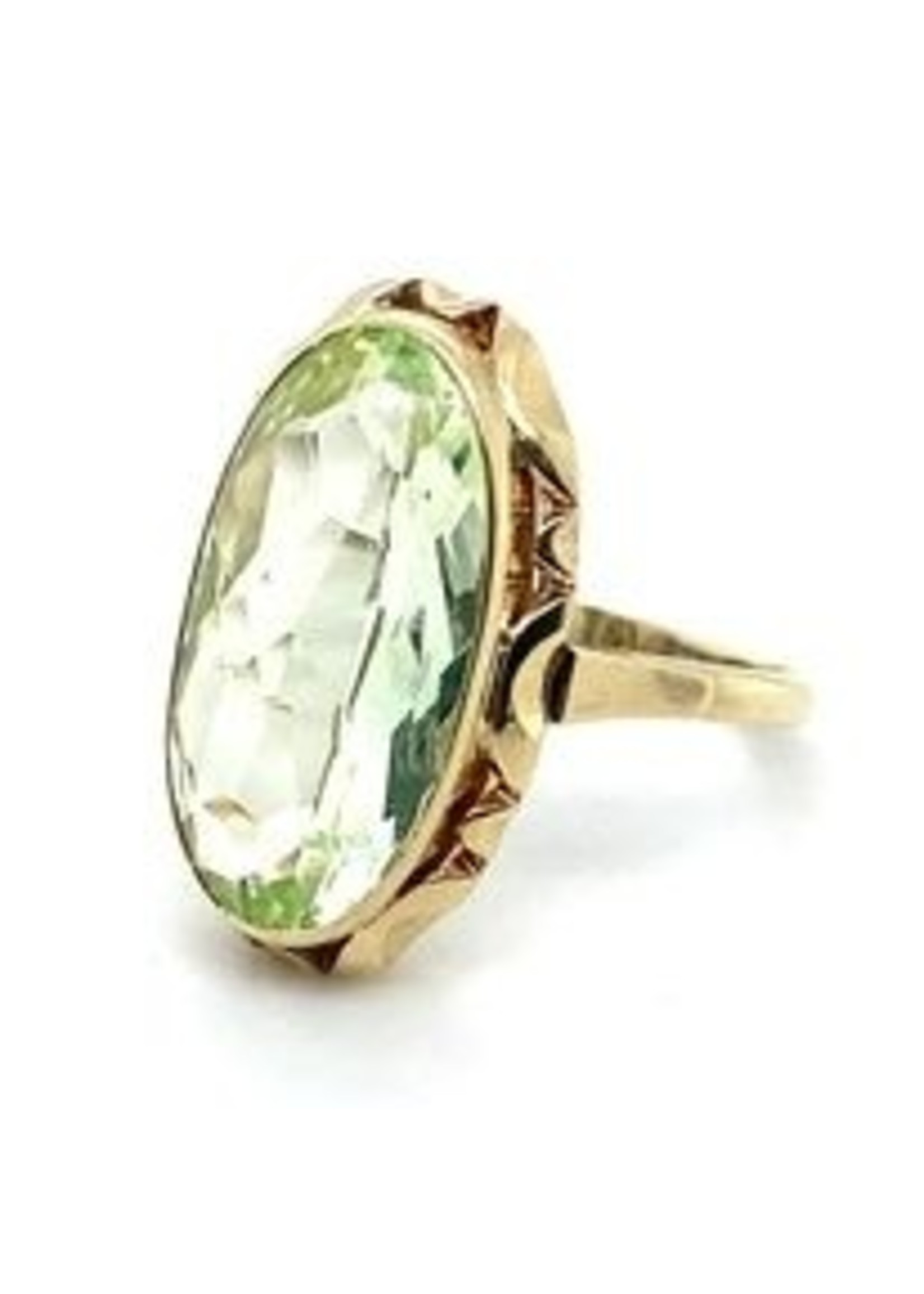 Vintage & Occasion Occasion gouden ring met groene steen