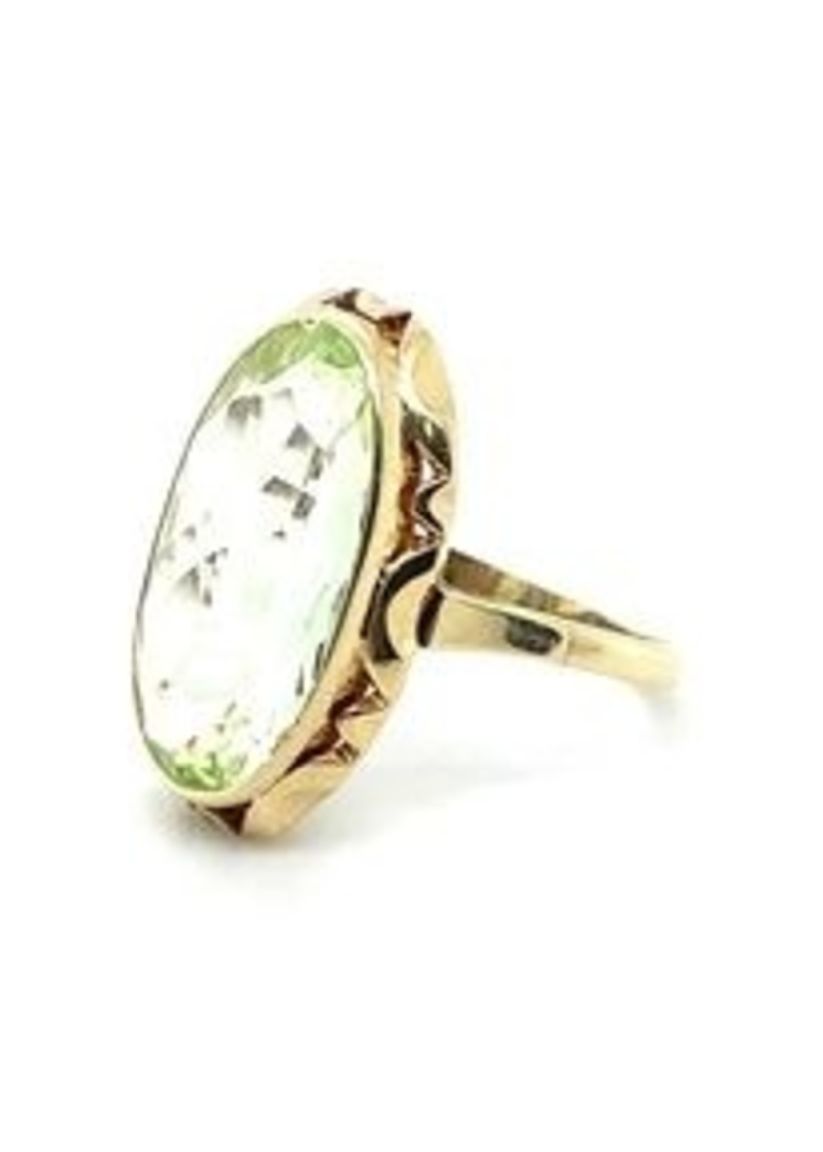 Vintage & Occasion Occasion gouden ring met groene steen