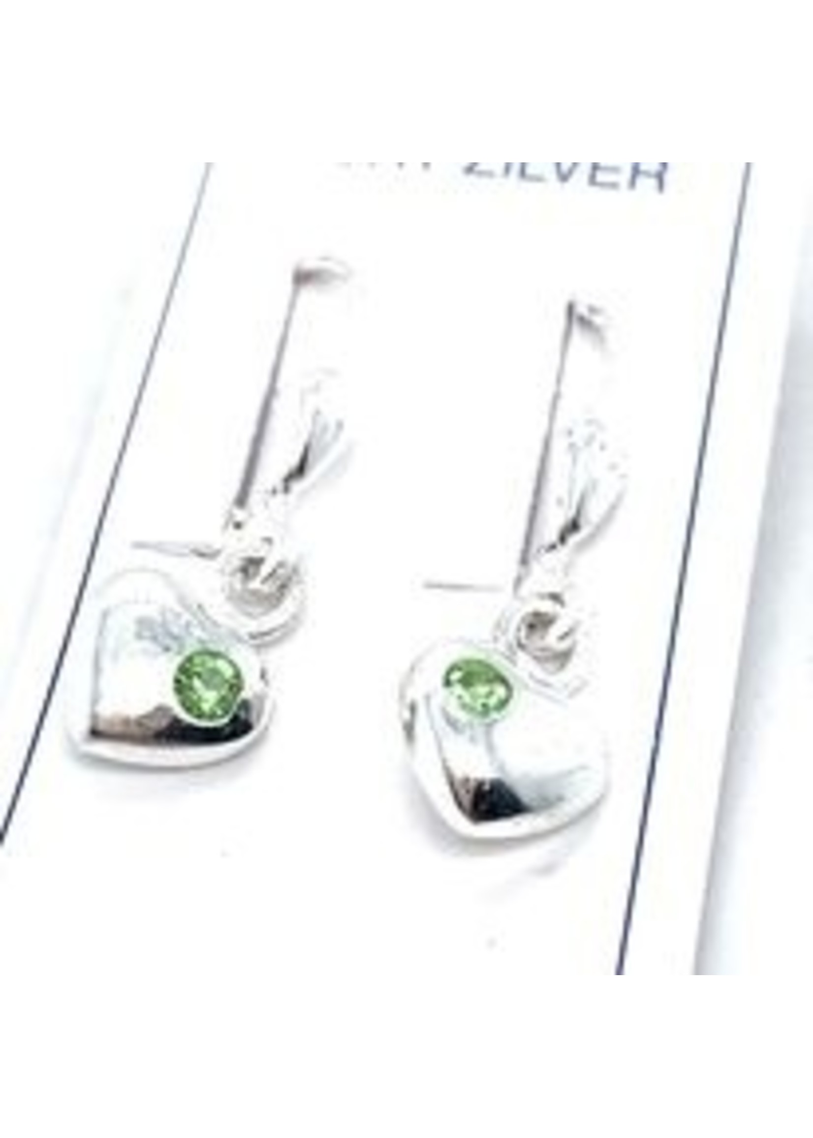 Cataleya jewels oorhangers bisur hartjes met groene zirkonia