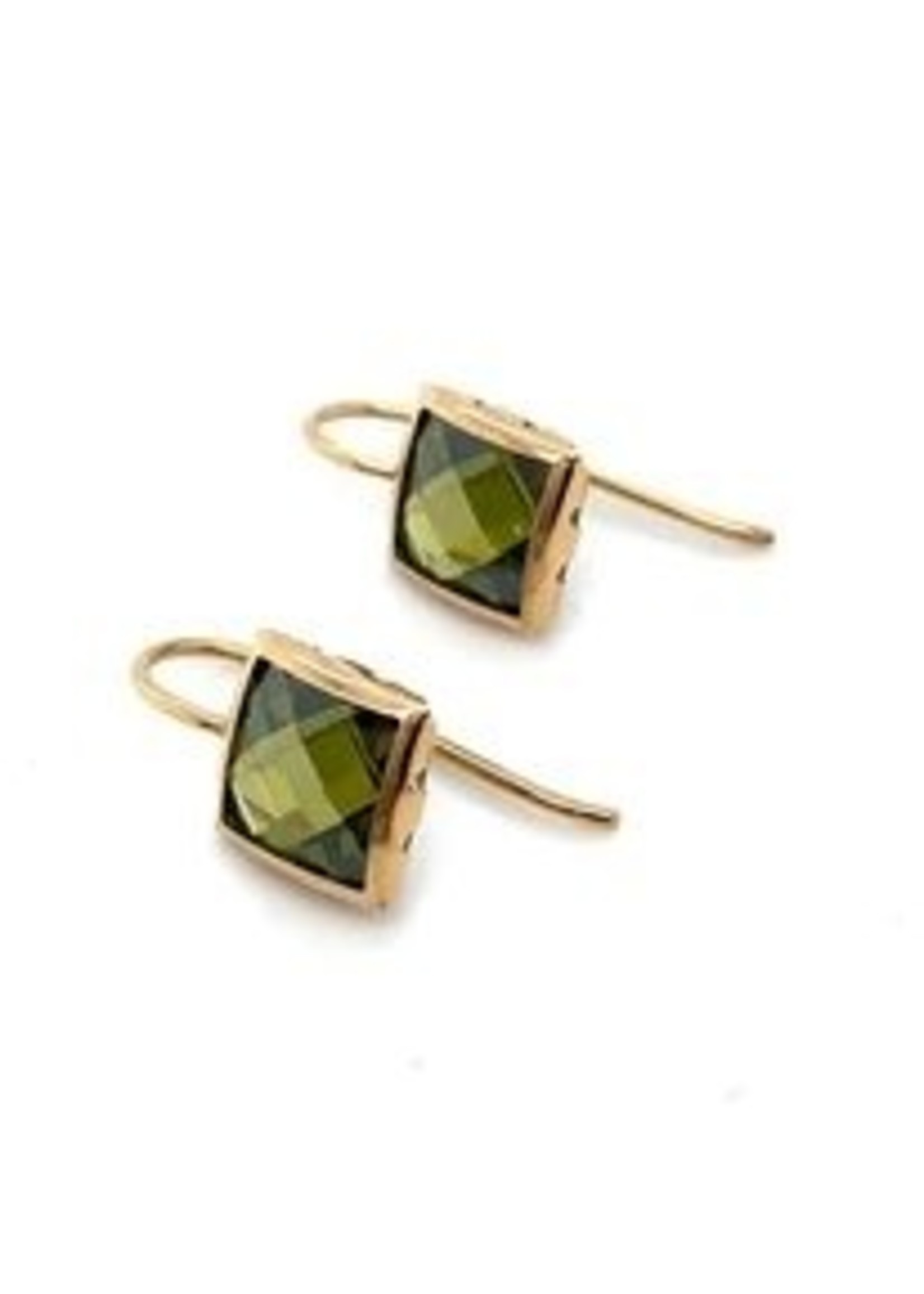 Cataleya jewels oorbellen met groene steen