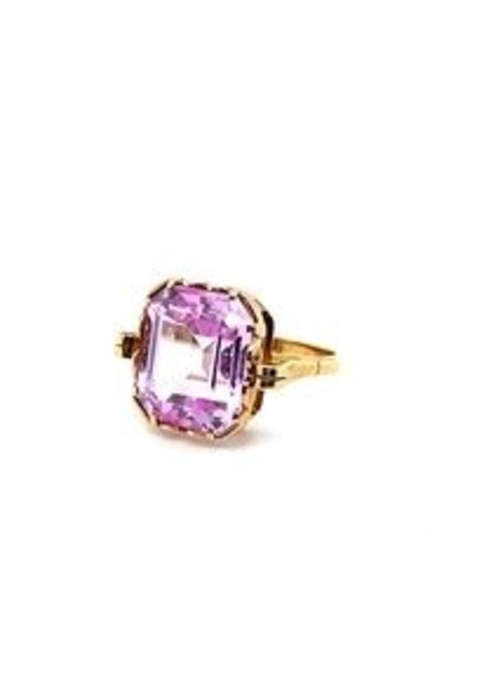 Vintage & Occasion Occasion 18k gouden ring met prachtige roze spinel