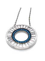 Vintage & Occasion Occasion zilveren colier met ronde hanger bezet met zirkonia's