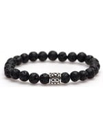 Karma Karma Black Rocks Silver Logo Bead Armband 86305