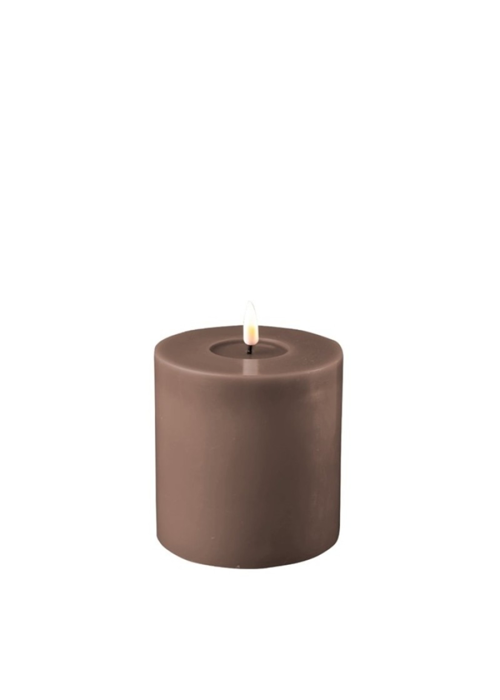 home art de luxe DELUXE HOMEART LED CANDLE REAL FLAME MOCCA Ø10CM x 10CM