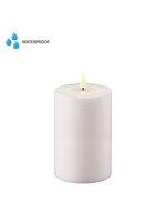 home art de luxe DELUXE HOMEART LED CANDLE REAL FLAME WHITE Ø10CM x 15CM OUTDOOR