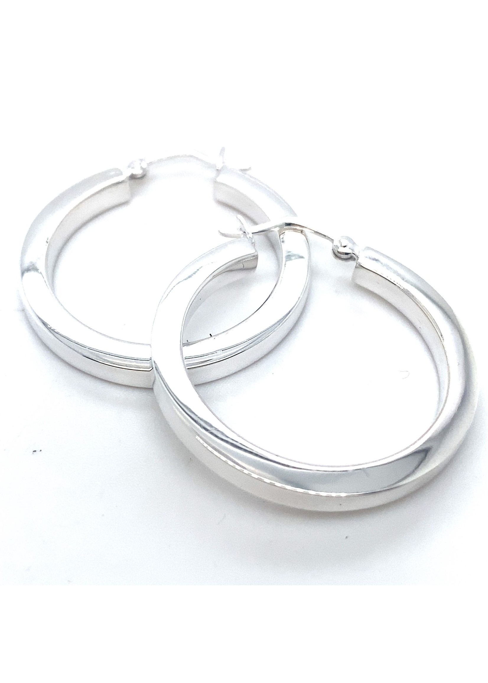 Cataleya jewels Zilveren vierkante buis creolen 30mm 3,5mm