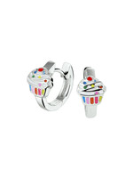 Cataleya jewels Zilveren klapoorringen cupcake