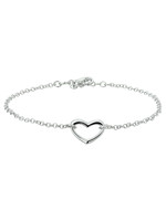 Cataleya jewels Zilveren armband hart 13 + 3 cm