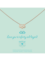 Heart to get Heart to Get - Necklace Heart Infinity Love You - zilver rosékleurig
