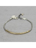 Jeh Jewels Armband zilver met lange goldfilled buis