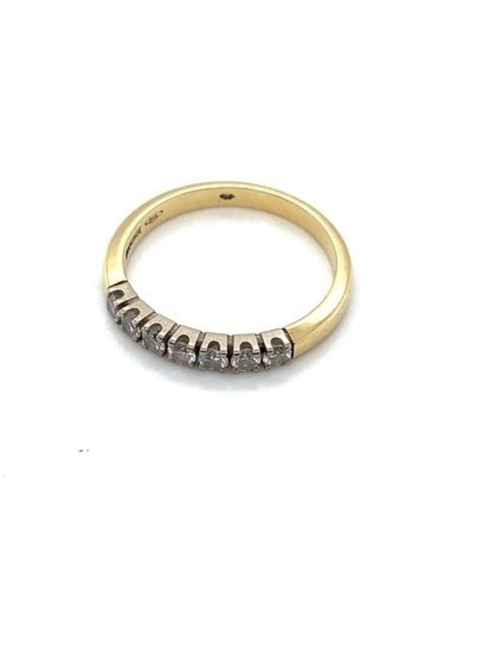 Vintage & Occasion Occasion gouden Diamonde rijring met 7 briljanten 0.35ct