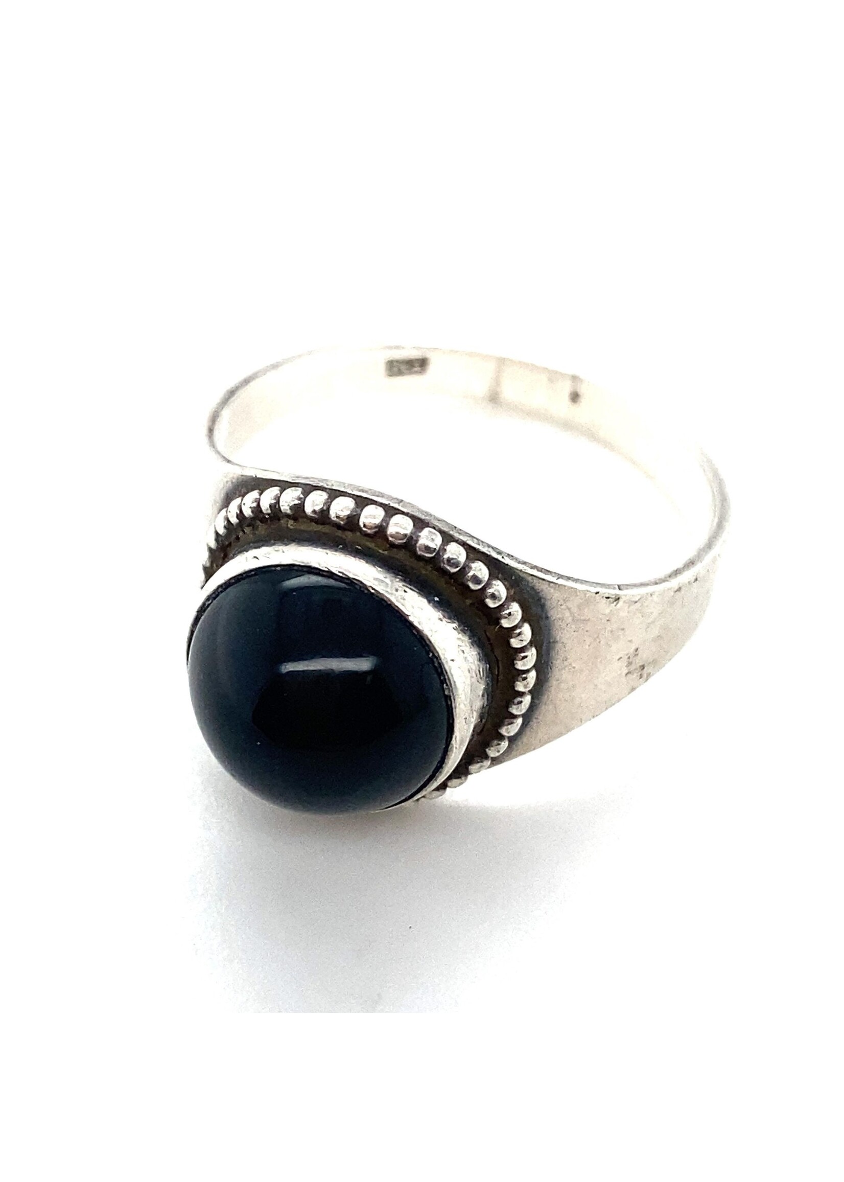 Vintage & Occasion Occasion zilveren ring met zwarte onyx