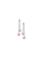 Cataleya jewels Zilveren oorhangers roze zirkonia