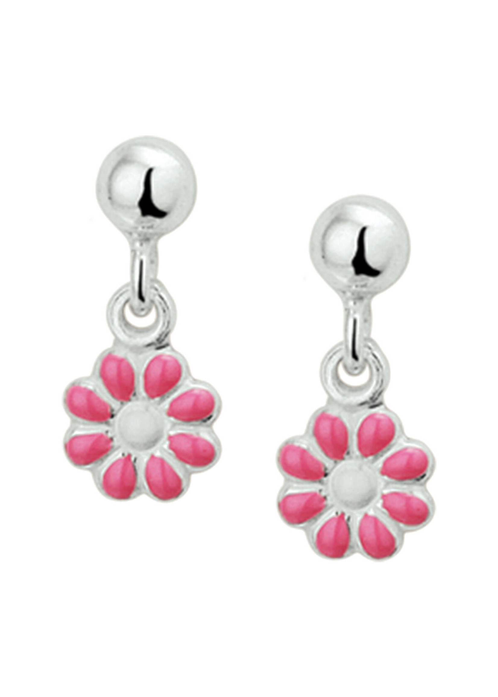 Cataleya jewels Zilveren oorhangers bloem roze wit