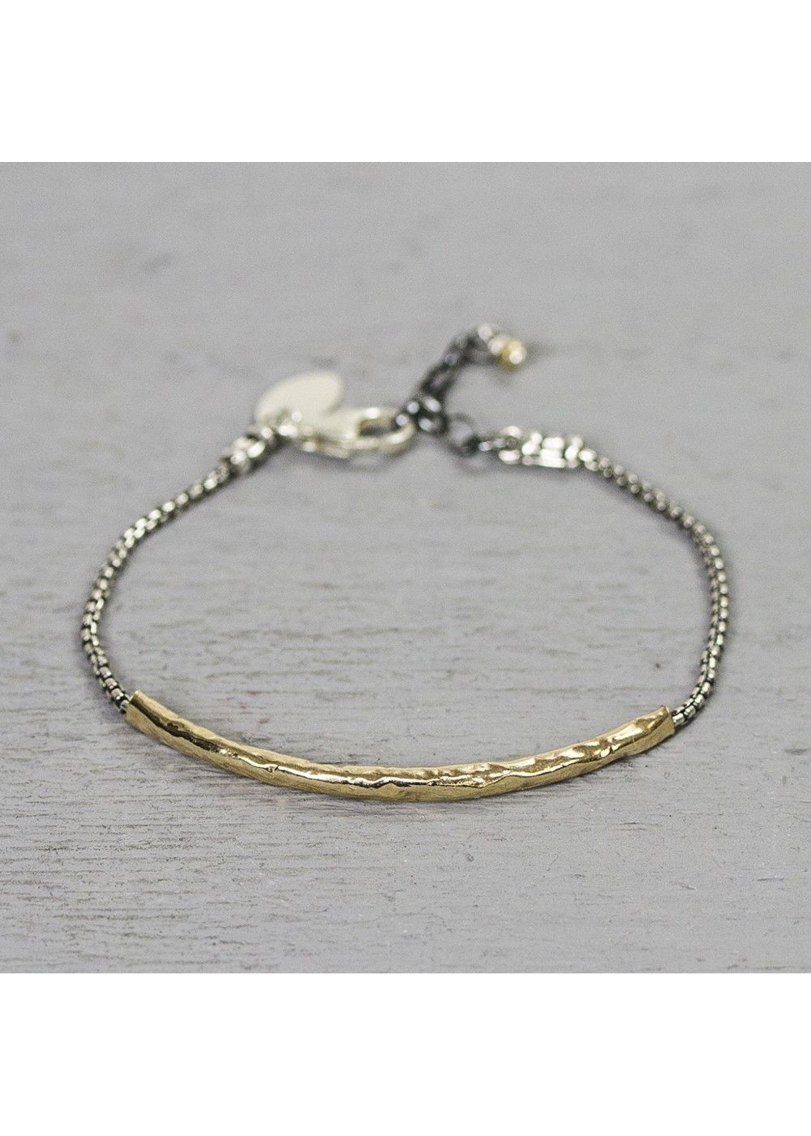 Jeh Jewels Armband zilver met lange goldfilled buis