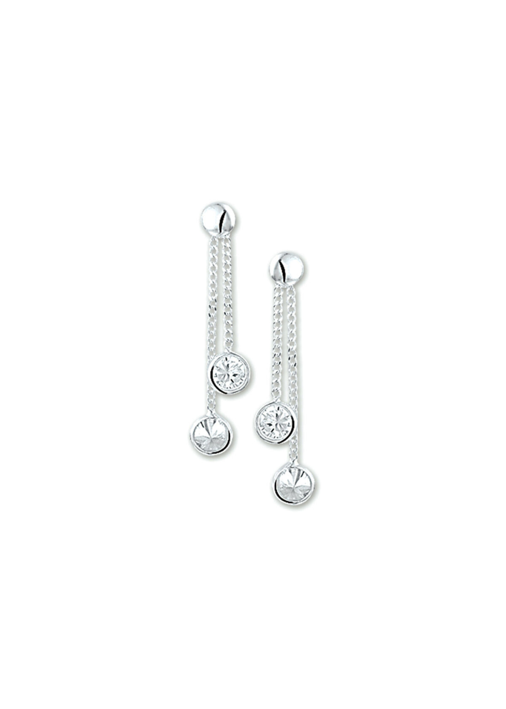 Cataleya jewels Zilveren oorhangers wit zirkonia