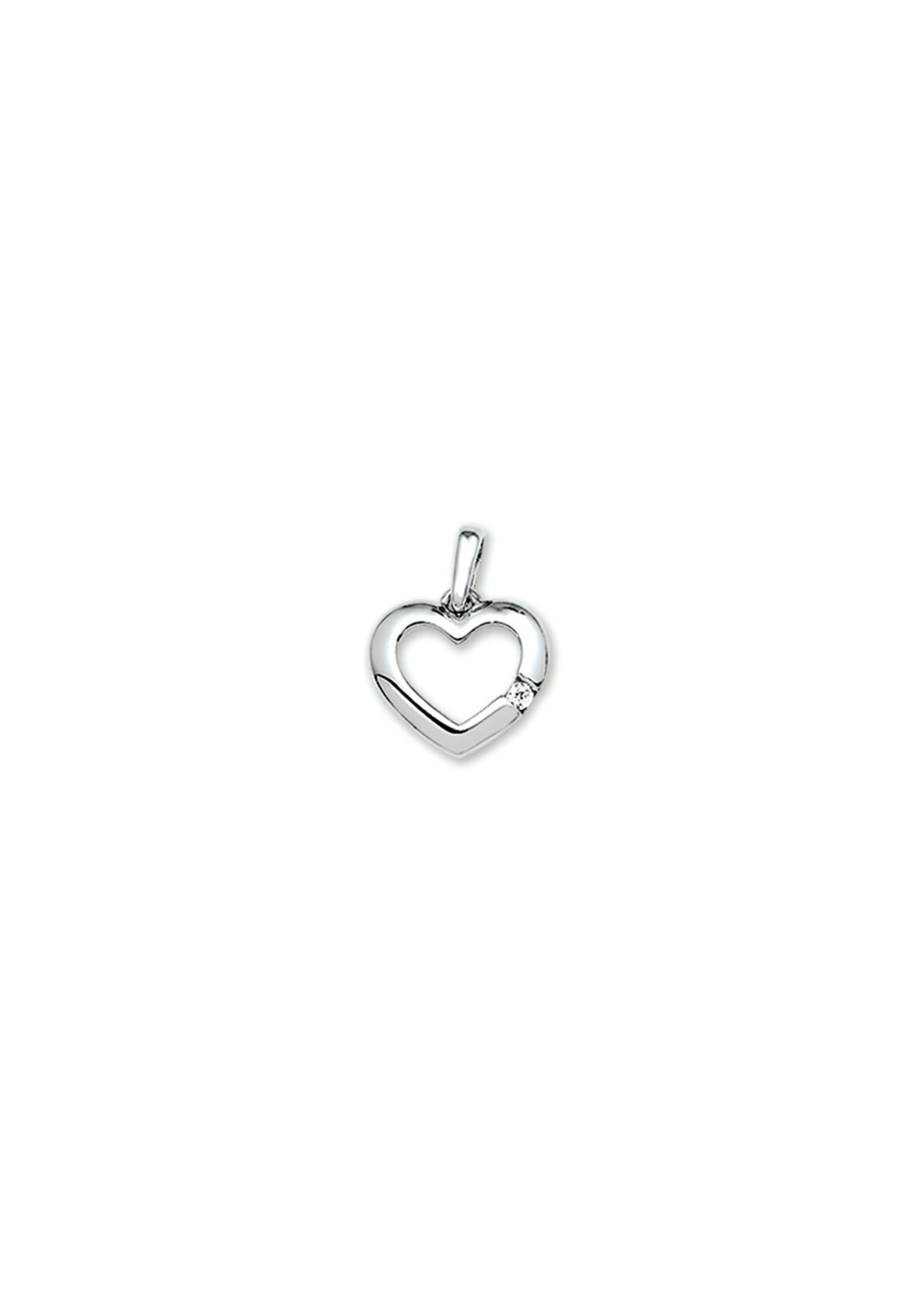 Cataleya jewels Zilveren hanger hart zirkonia