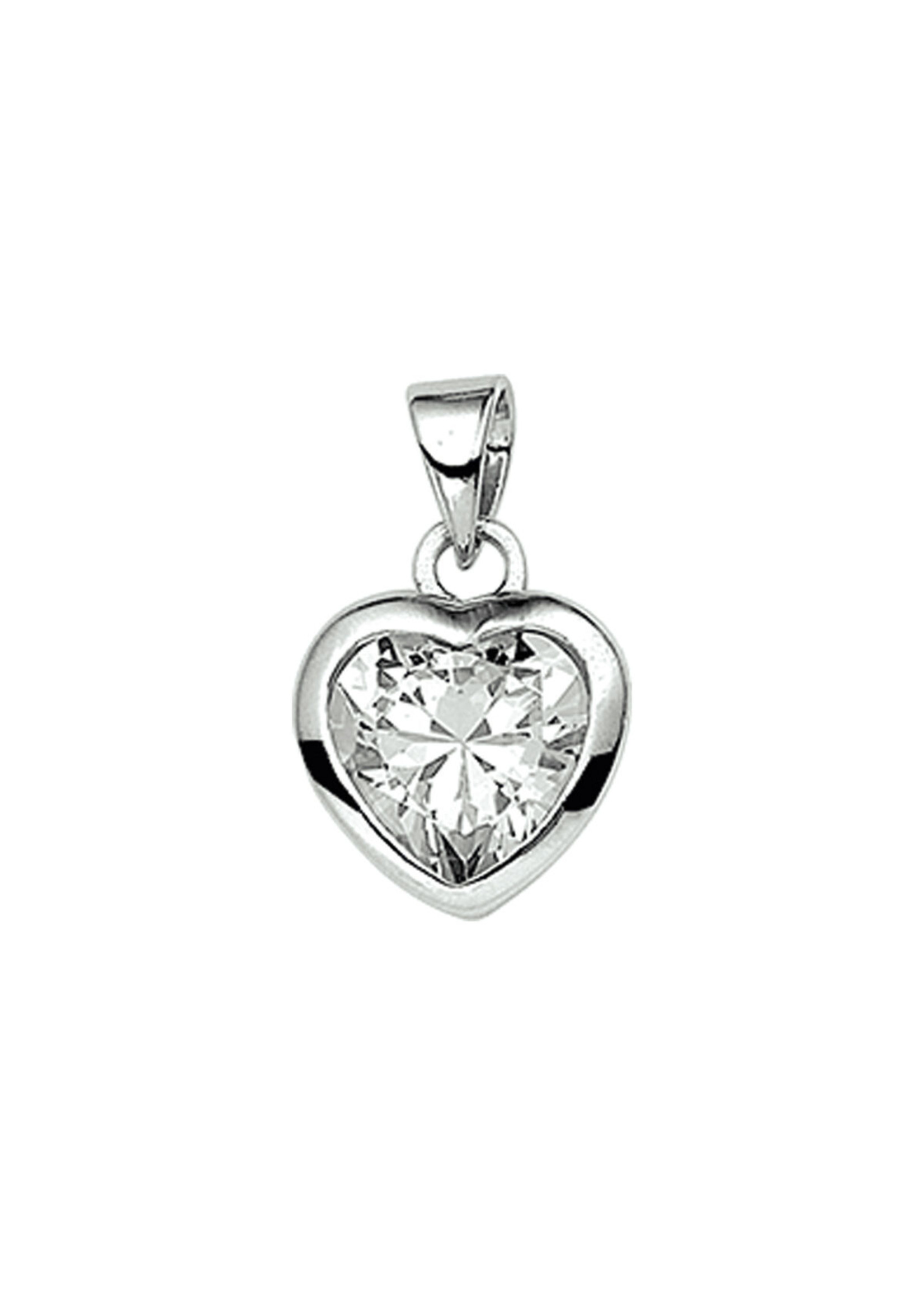 Cataleya jewels Zilveren hanger hart zirkonia