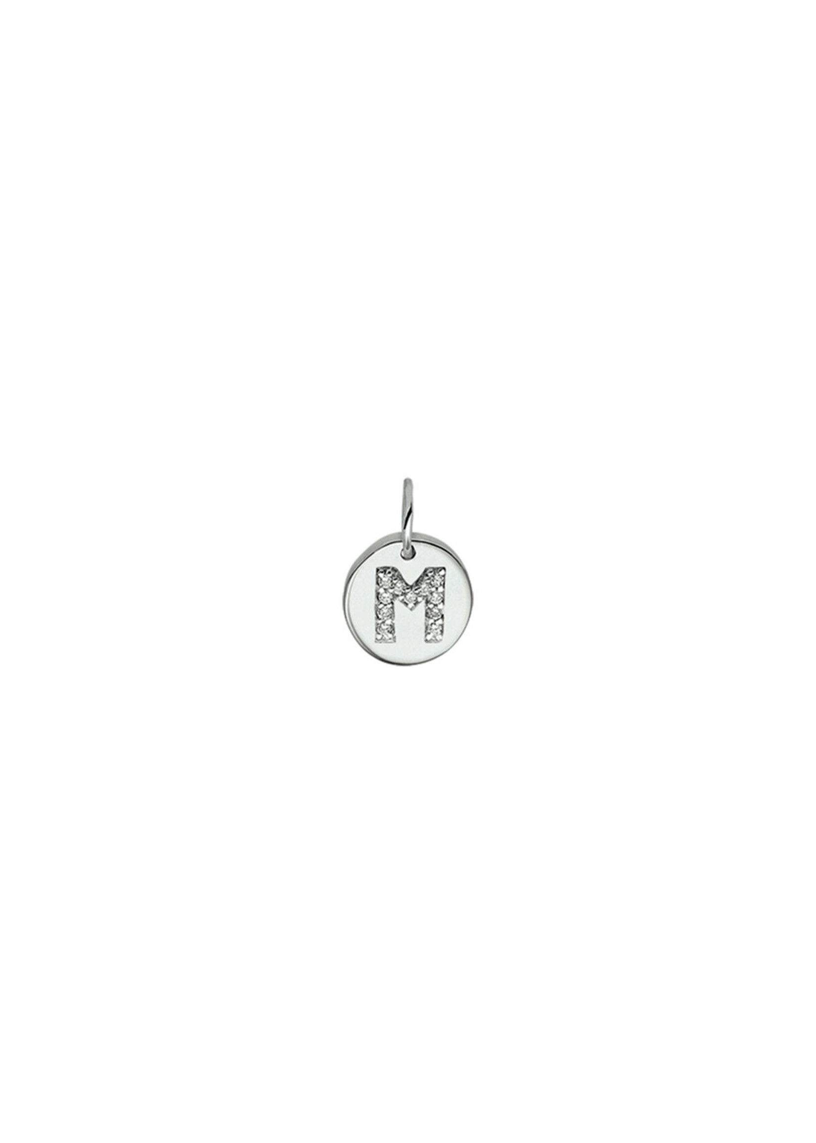 Cataleya jewels Zilveren hanger letter m zirkonia