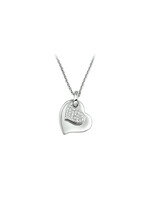 Cataleya jewels Zilveren collier hart zirkonia 1,3 mm 41 + 4 cm