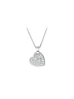 Cataleya jewels Zilveren collier hart zirkonia 1,3 mm 41 + 4 cm