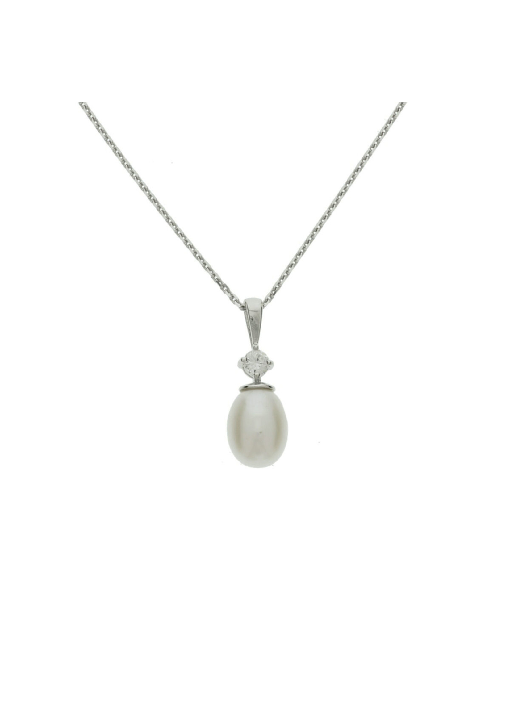 Cataleya jewels Zilveren collier parel 41 + 4 cm