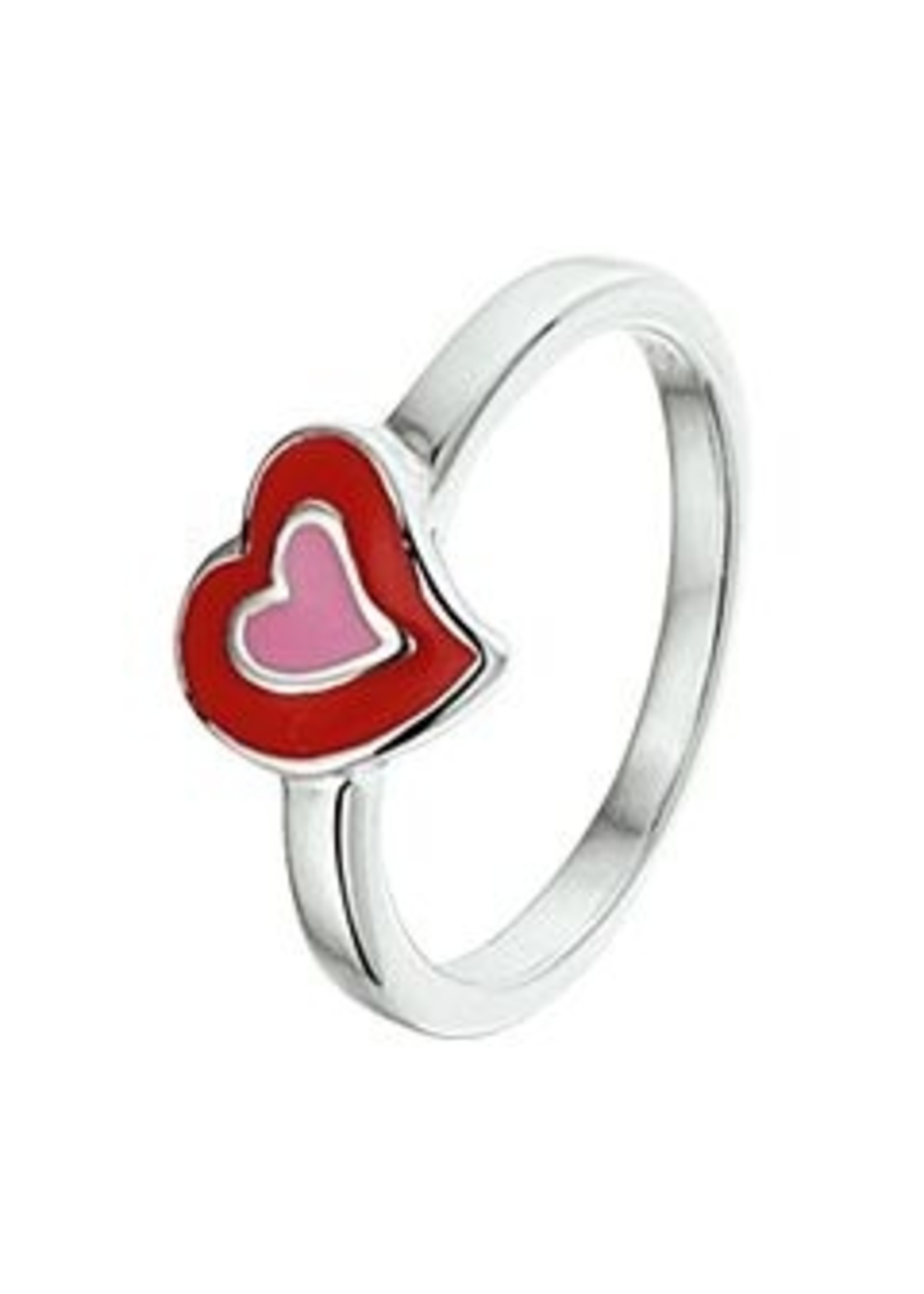 Cataleya jewels Zilveren ring hart rood roze