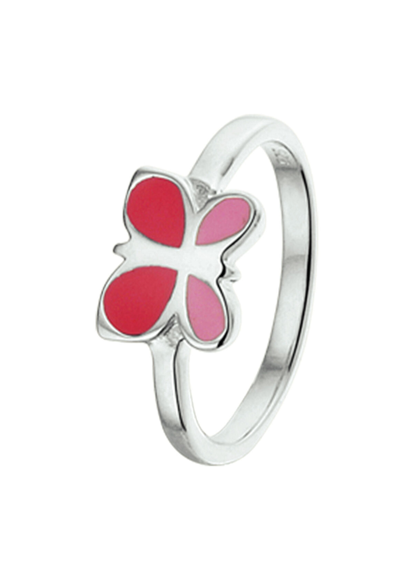 Cataleya jewels Zilveren ring vlinder rood roze