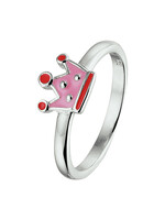 Cataleya jewels Zilveren ring kroon rood roze