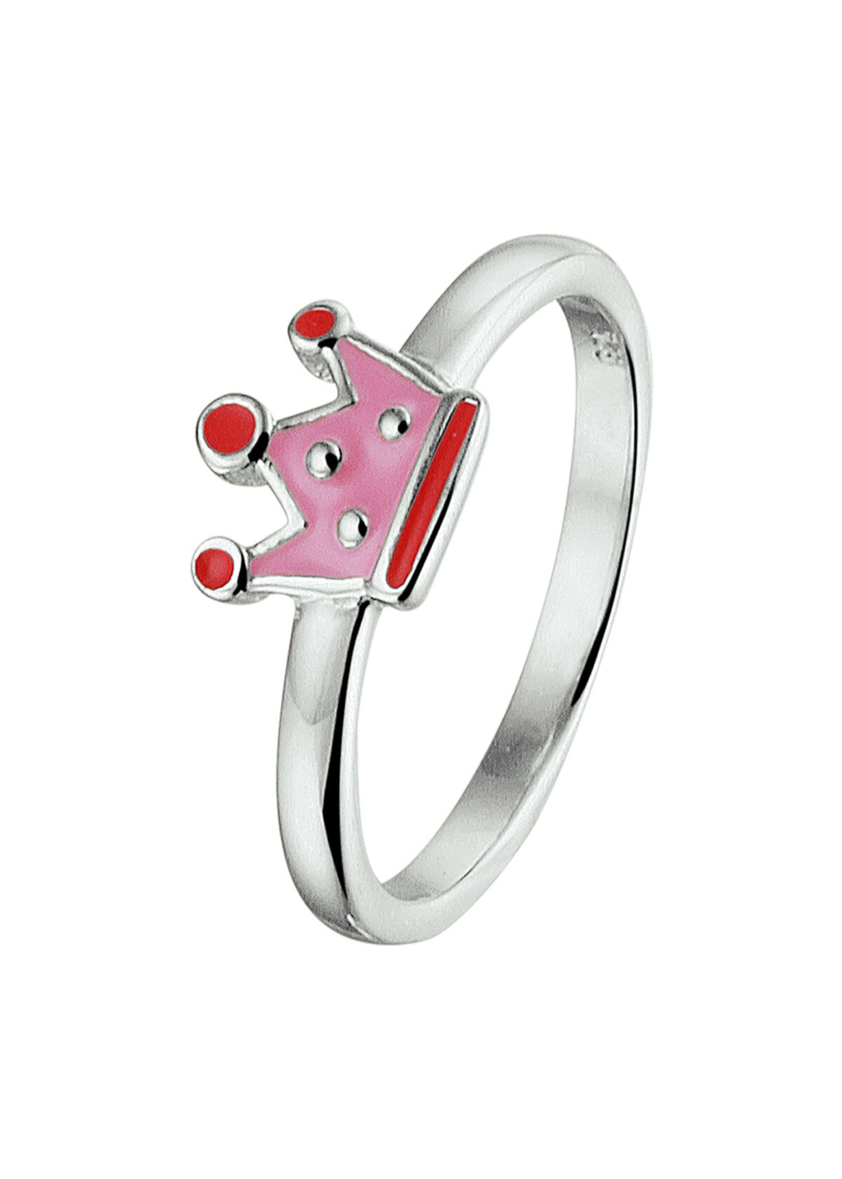 Cataleya jewels Zilveren ring kroon rood roze